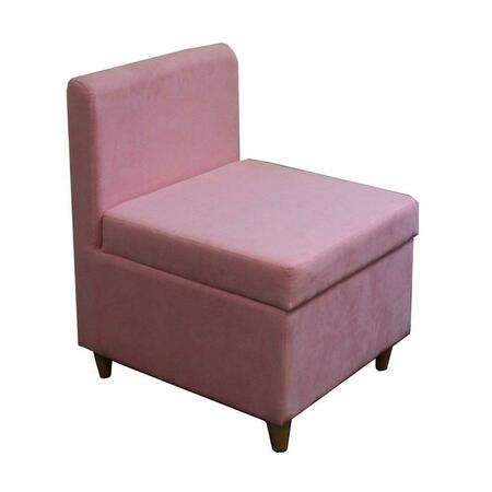 GFANCY FIXTURES 29 in. Mod Pink Mauve Microfiber Armless Accent Chair with Storage GF3107131